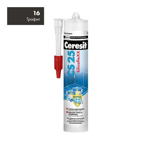 Затирка Силикон CS25 графит 280 мл Церезит